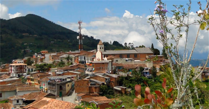 Rooftops and church of Angelópolis
