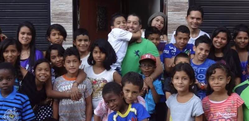 Group photo with children and caregivers
